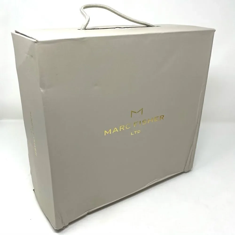 Marc Fisher LTD Rex Suede Platform Wedge Espadrille Sandals Tan Peep Toe 10 NIB